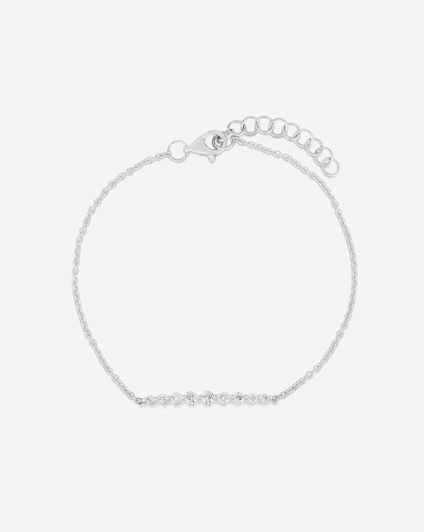 Ring Concierge Bracelets 14k White Gold Graduated Single Prong Diamond Bracelet