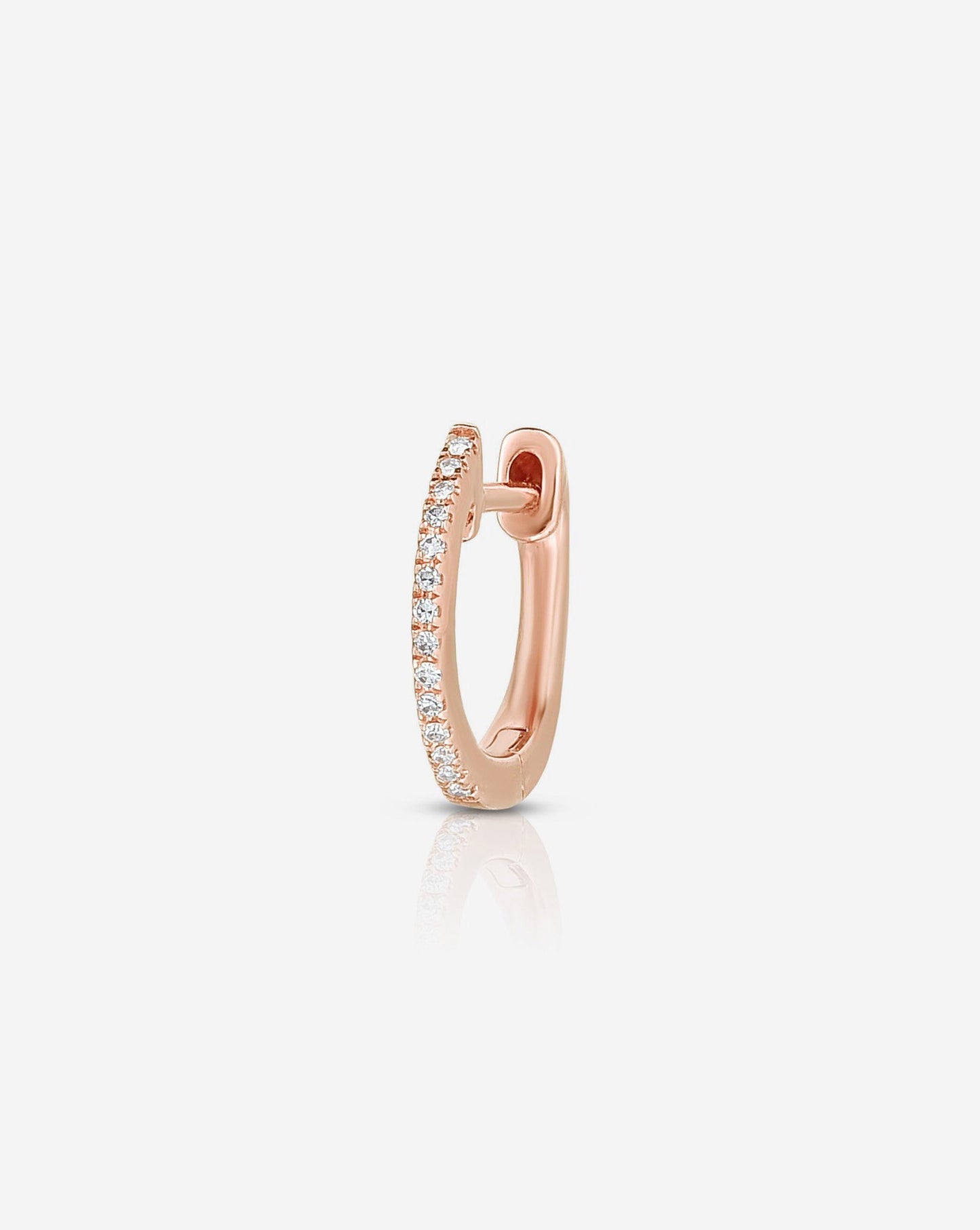 Ring Concierge Earrings 14k Rose Gold / Single Huggie Diamond Huggies