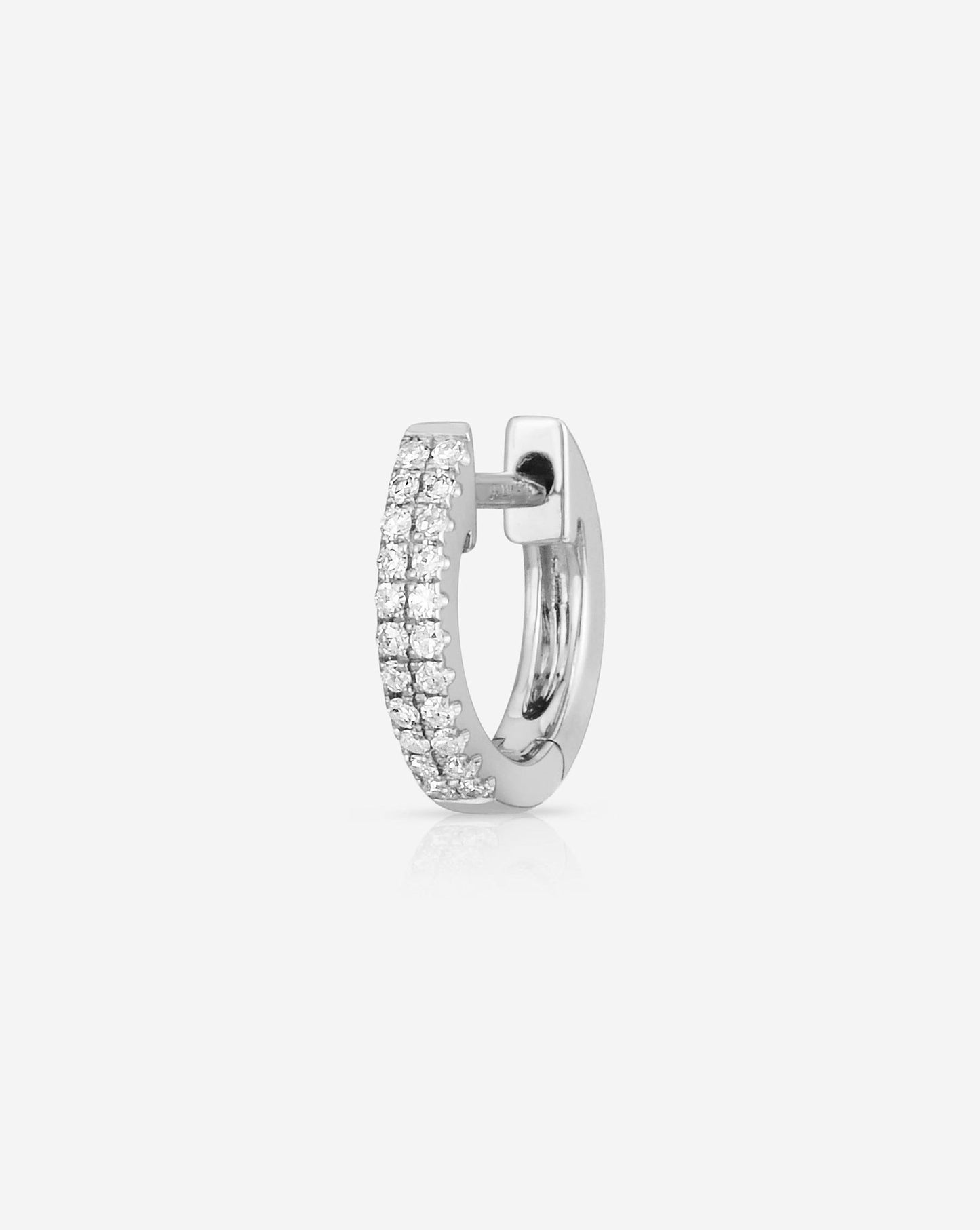 Ring Concierge 14k White Gold Single Petite Double Row Huggies