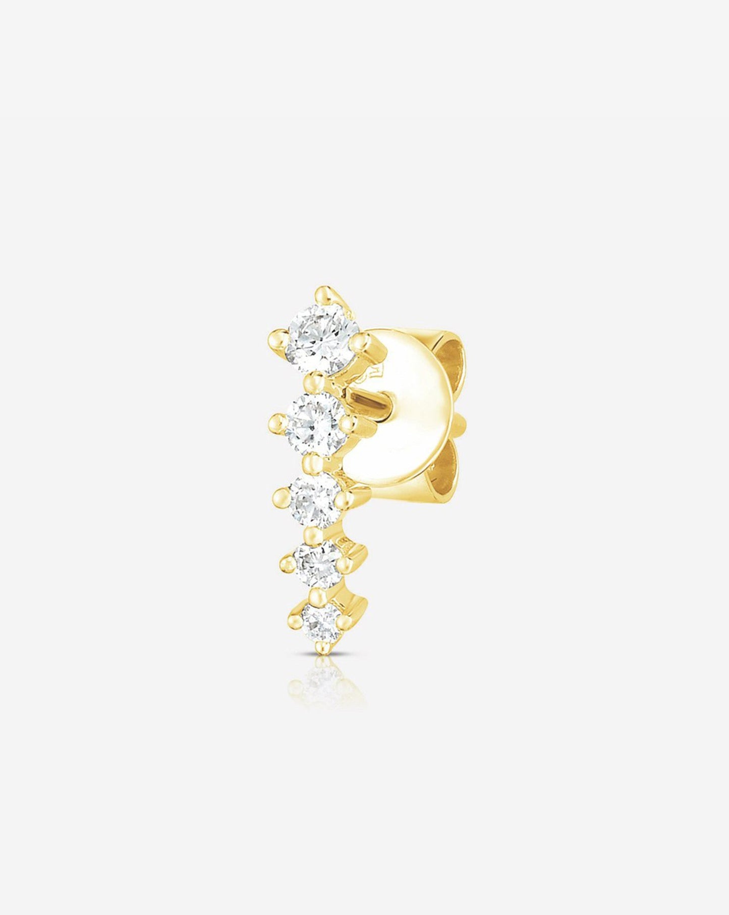 Ring Concierge Earrings 14k Yellow Gold / Single Graduated Curved Studs