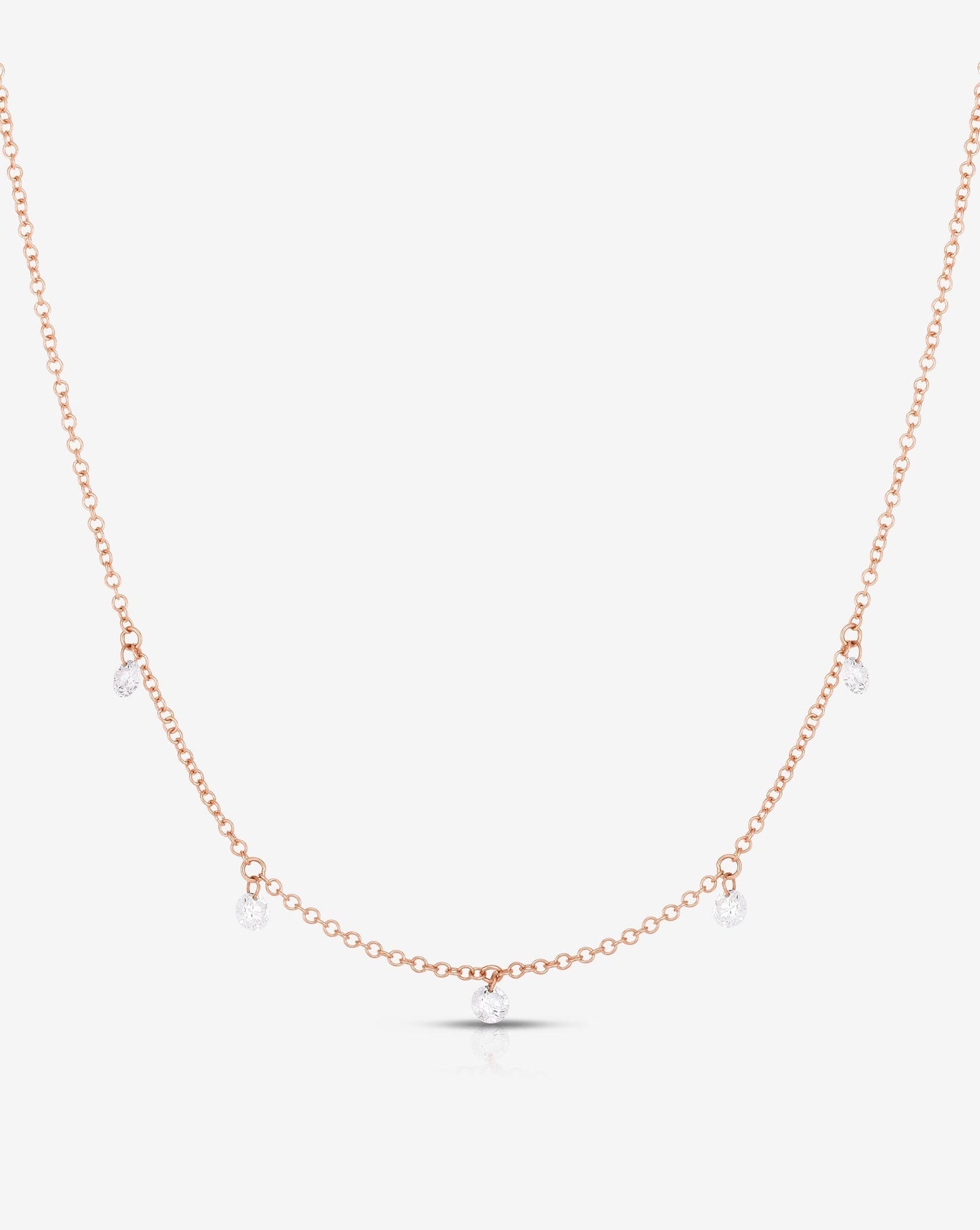 Ring Concierge Necklaces 14k Rose Gold Floating Diamond Necklace