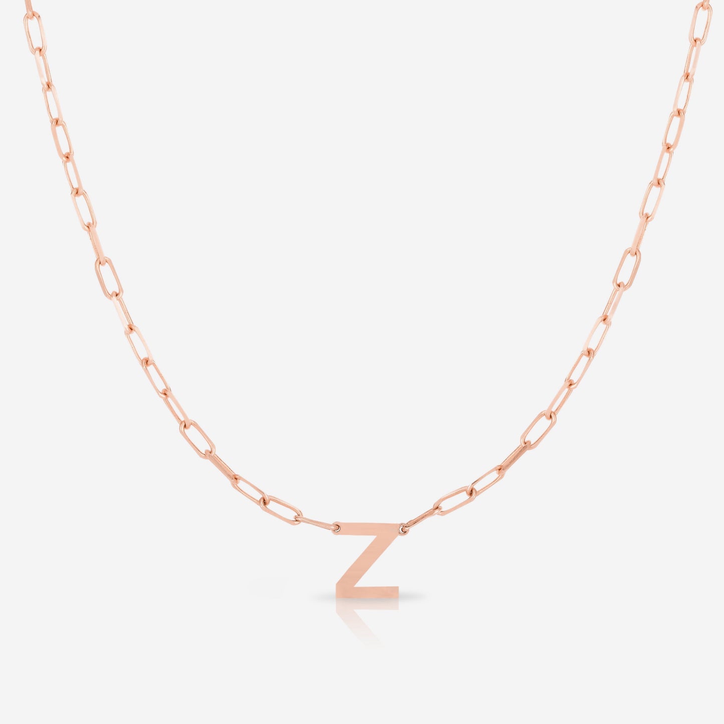 Ring Concierge Necklaces Block Initial + Link Chain Necklace