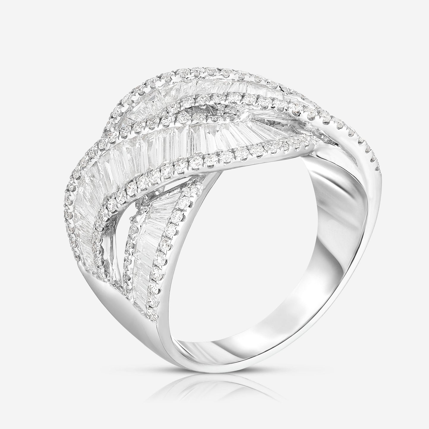 Ring Concierge Rings Baguette Lace Ring 14K White Gold - flat image