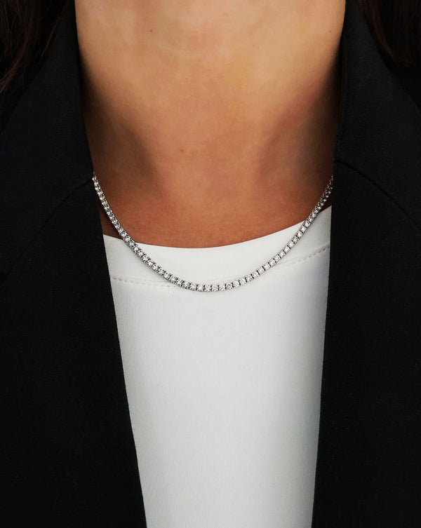 Ring Concierge Necklaces Classic Diamond Tennis Necklace 14k White Gold