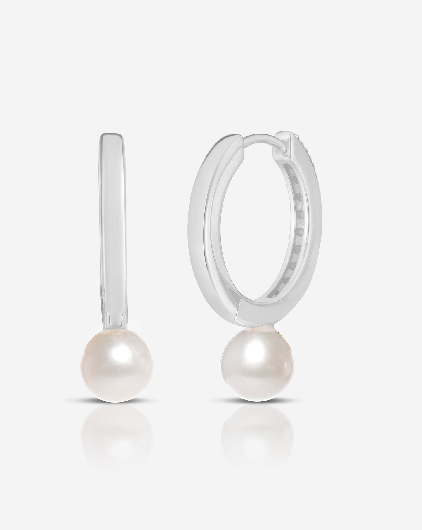 Ring Concierge Multiway Pearl + Diamond Hoops 14k White Gold