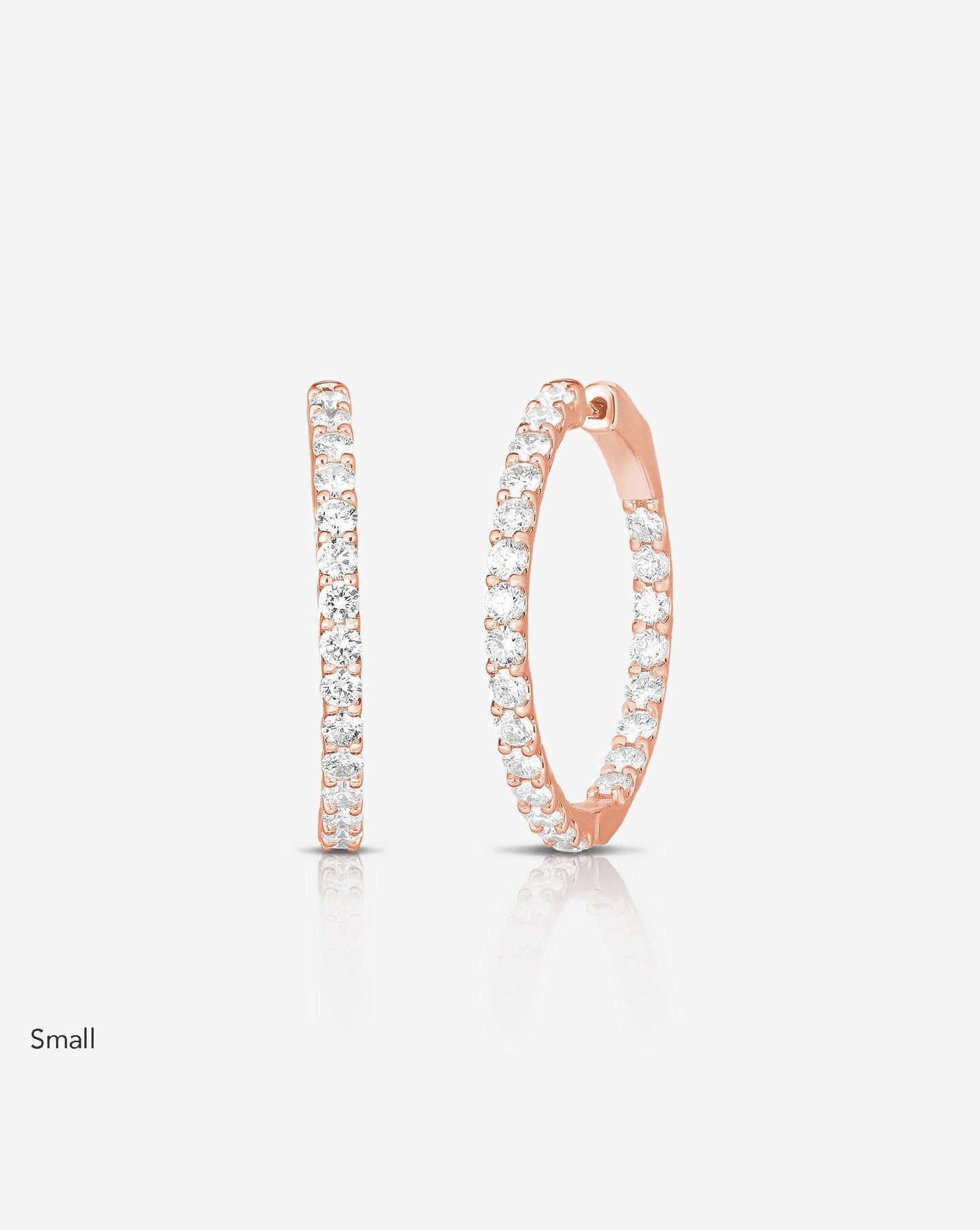 Ring Concierge Earrings 14k Rose Gold / Small | 2 carats Diamond Eternity Hoops