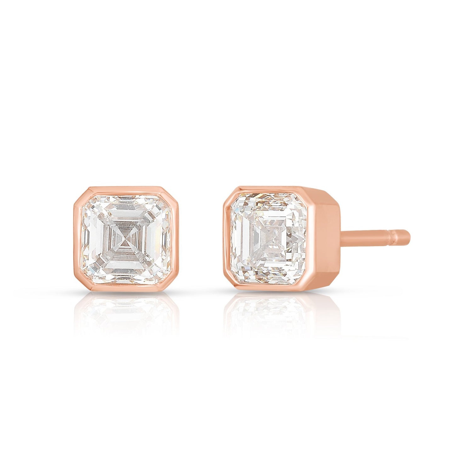 Ring Concierge Earrings Bezel-Set Asscher Studs