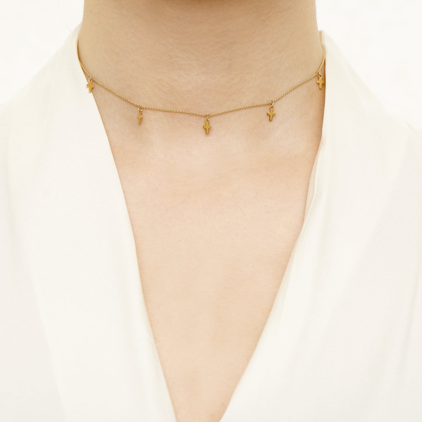 Ring Concierge Necklaces Cross Charm Choker