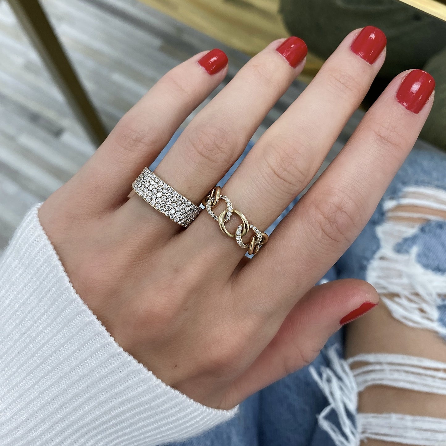 Ring Concierge Rings Diamond Link Chain Ring