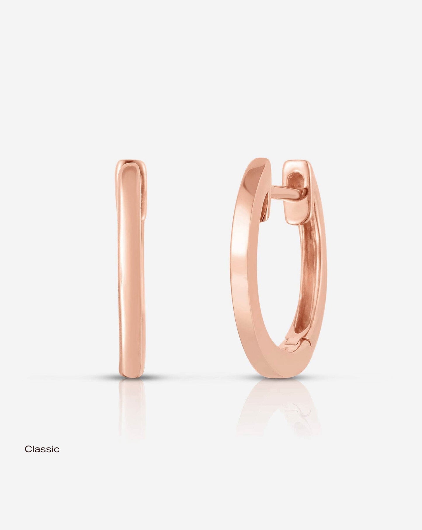 Classic Gold Huggies in Rose Gold