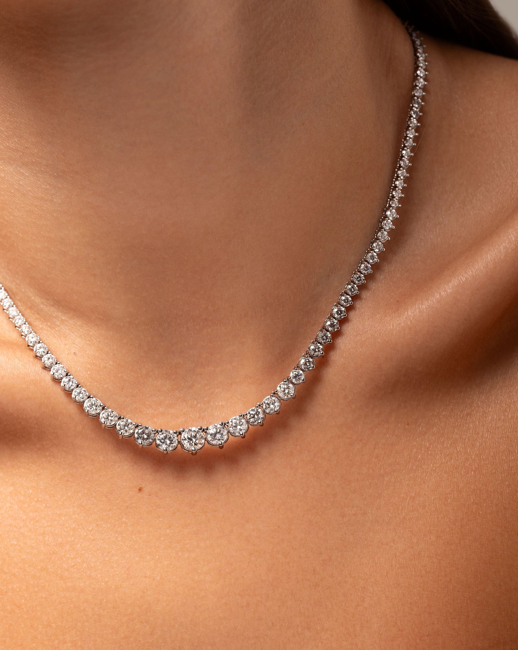 Close up image of Graduated Diamond Tennis Necklace
