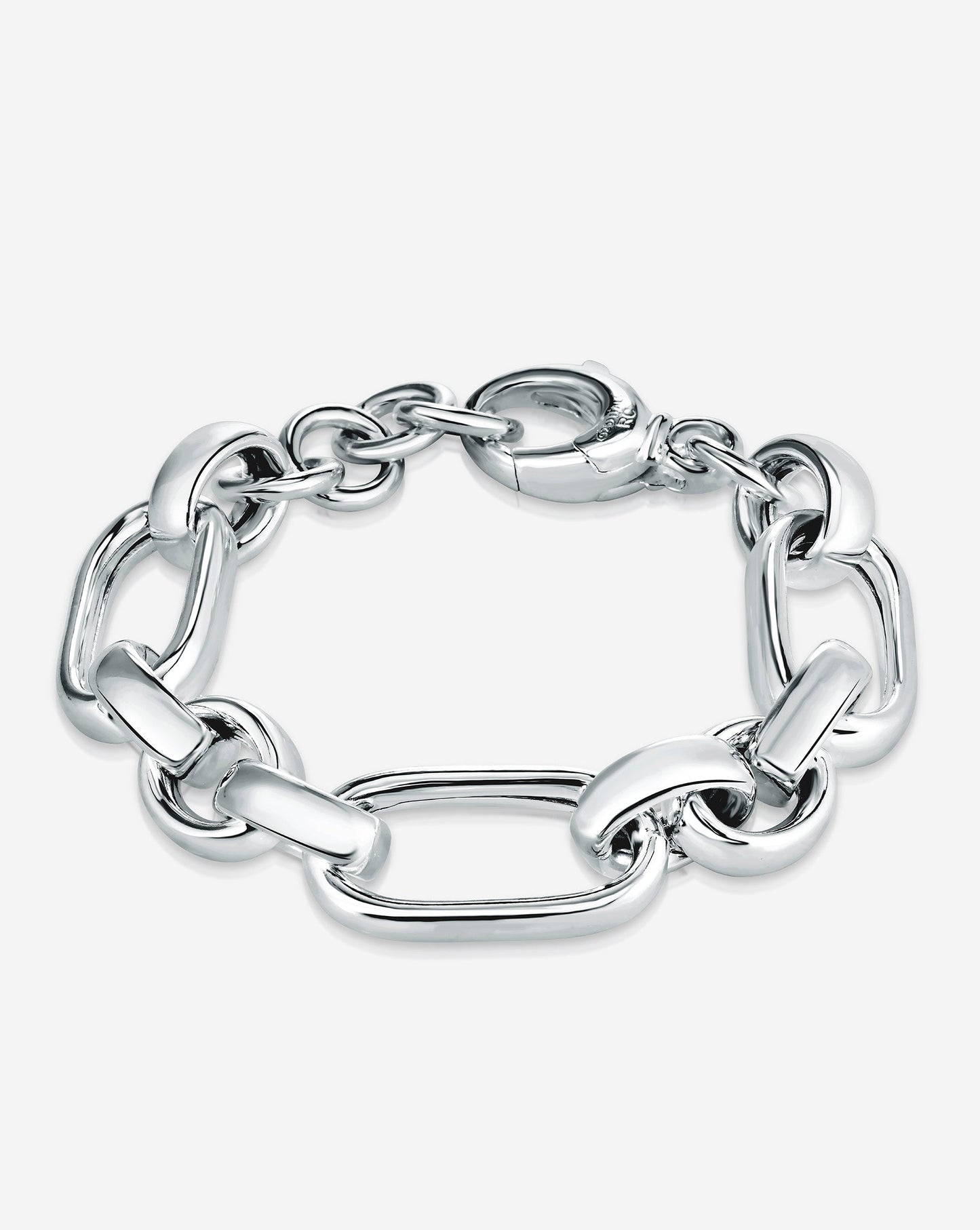Statement Sterling - Mixed Link Chain Bracelet Sterling Silver