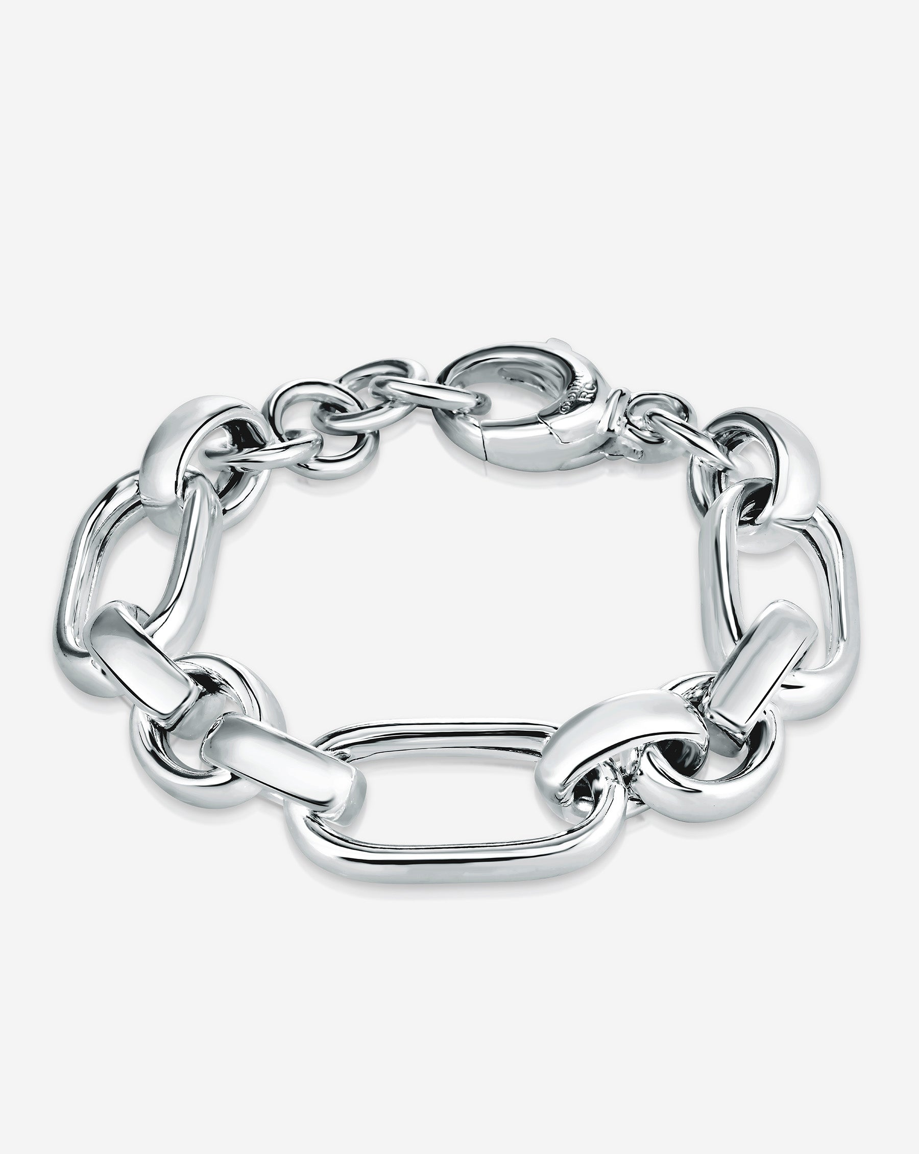 Statement Sterling - Mixed Link Chain Bracelet Sterling Silver