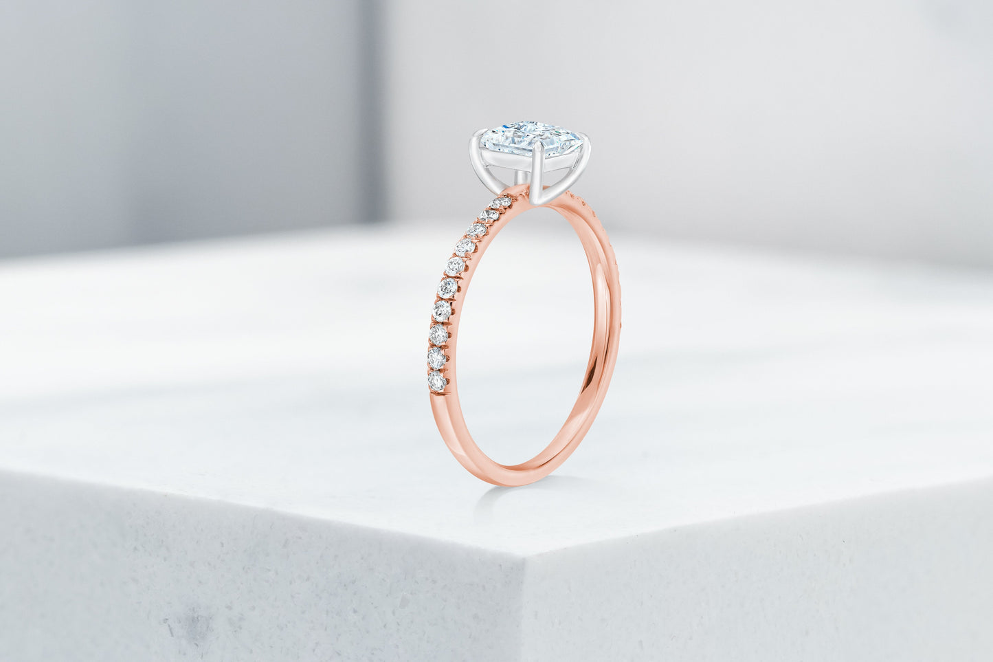 Vow Vow Engagement Rings Princess / 14K Rose Gold + Platinum Prongs / Original Design Lexington. 33324082823256