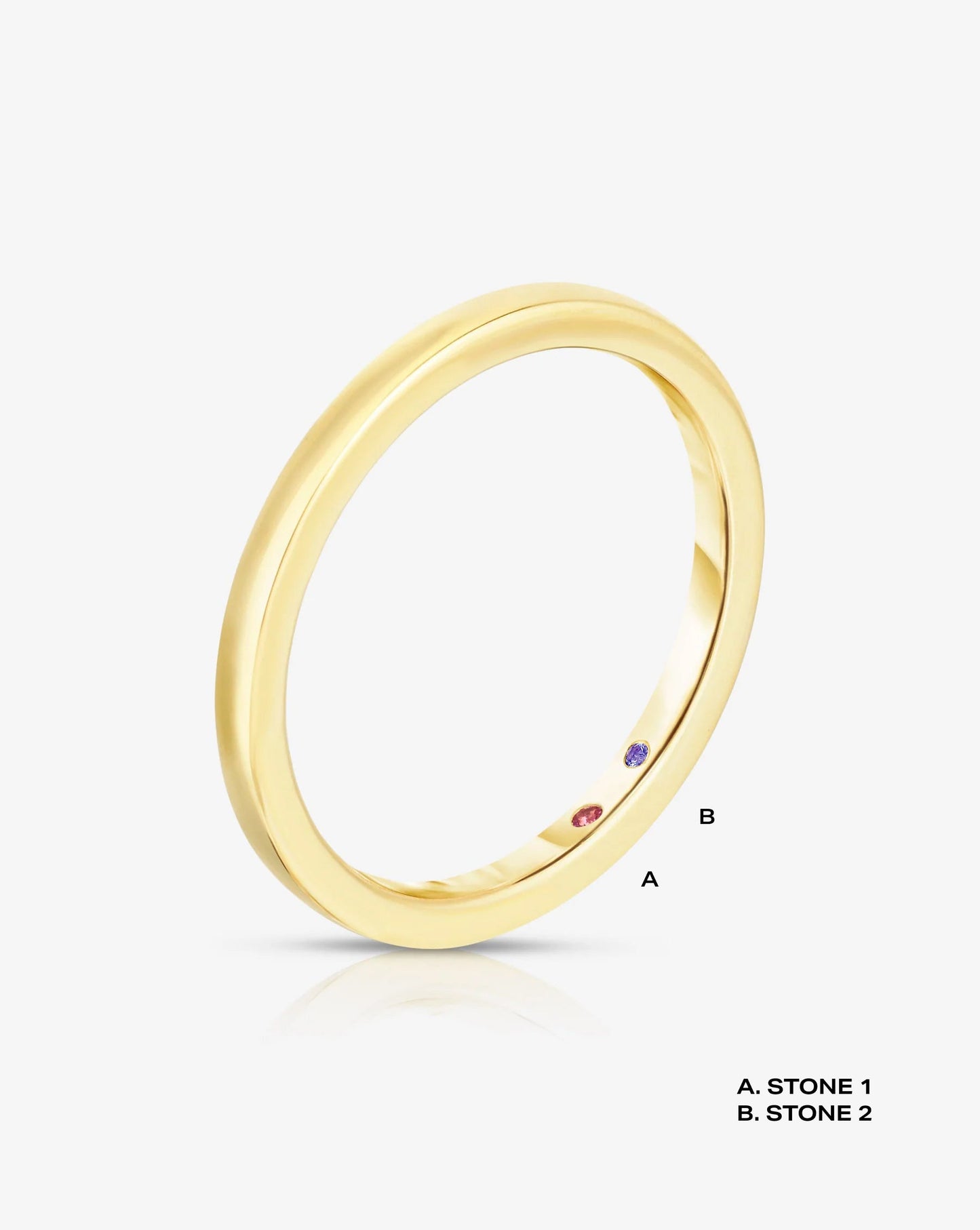 1.5 mm Band with Birthstone with 2 birthstones global