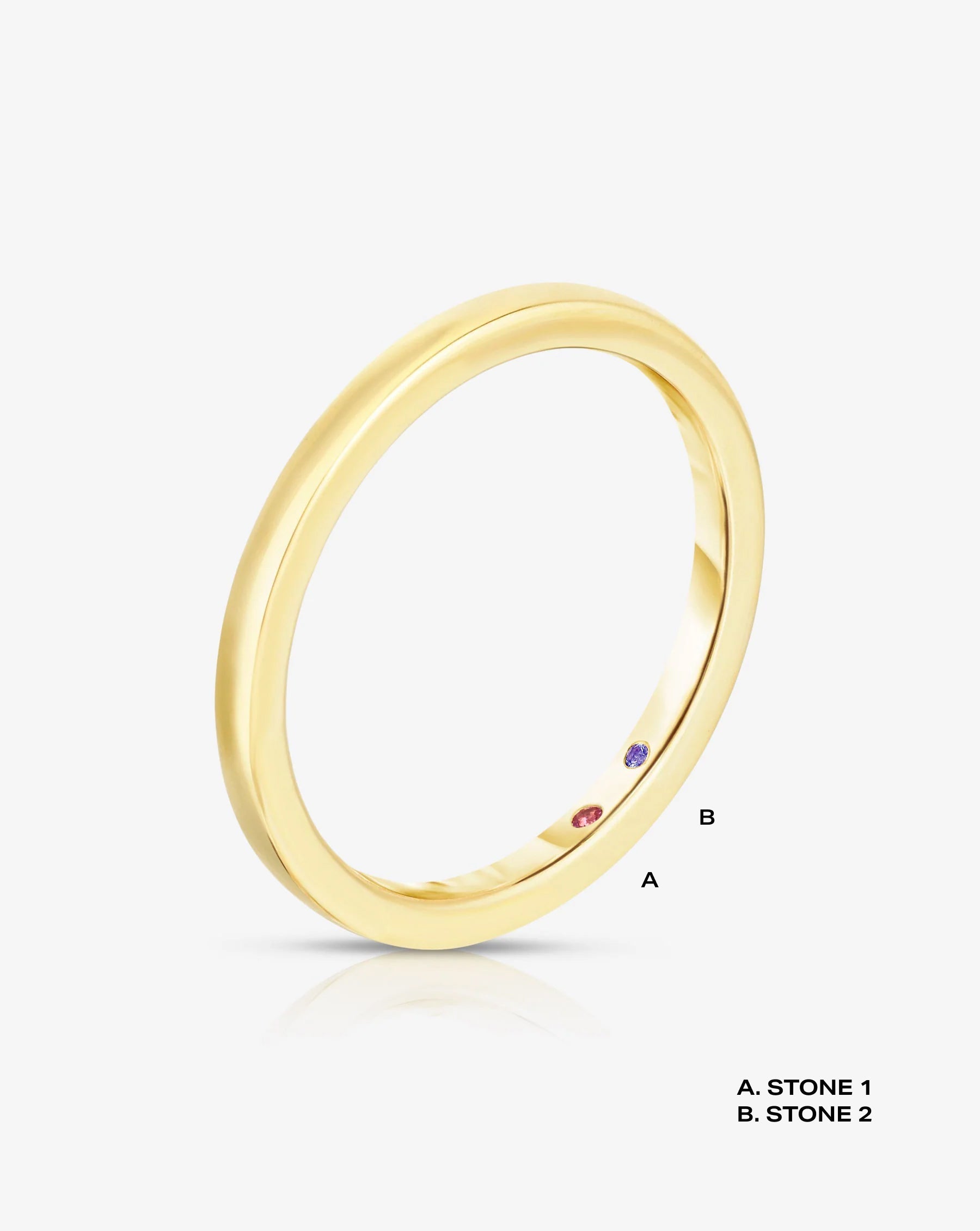 1.5 mm Band with Birthstone with 2 birthstones global