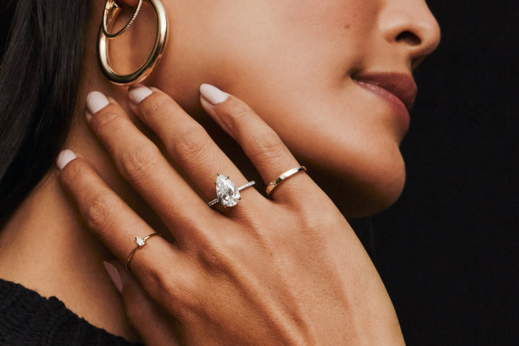 Whisper Thin Pave Pear  PLT 40675119136856