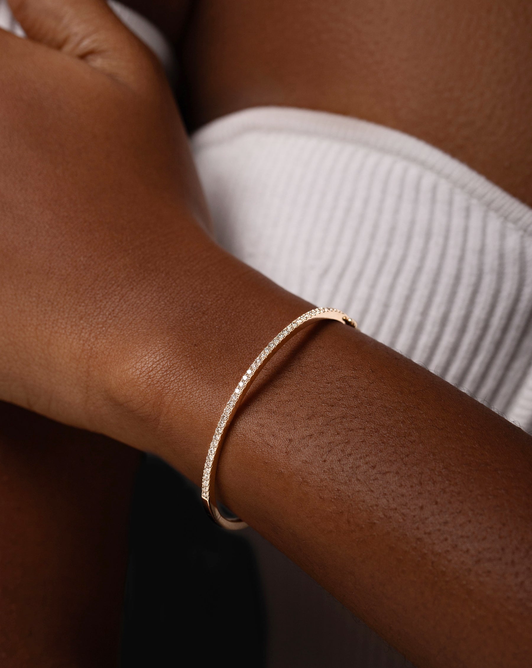classic diamond bangle shown on model