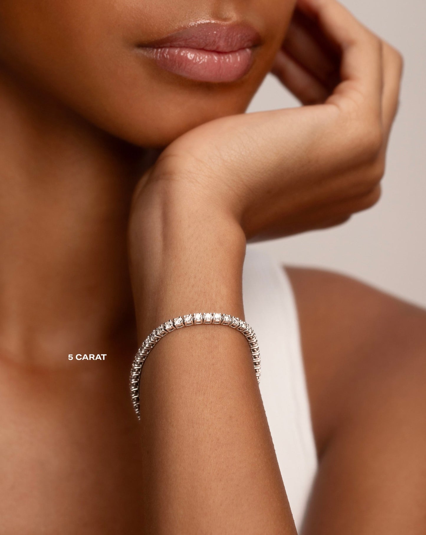 5ct Classic Diamond Tennis Bracelet on model
