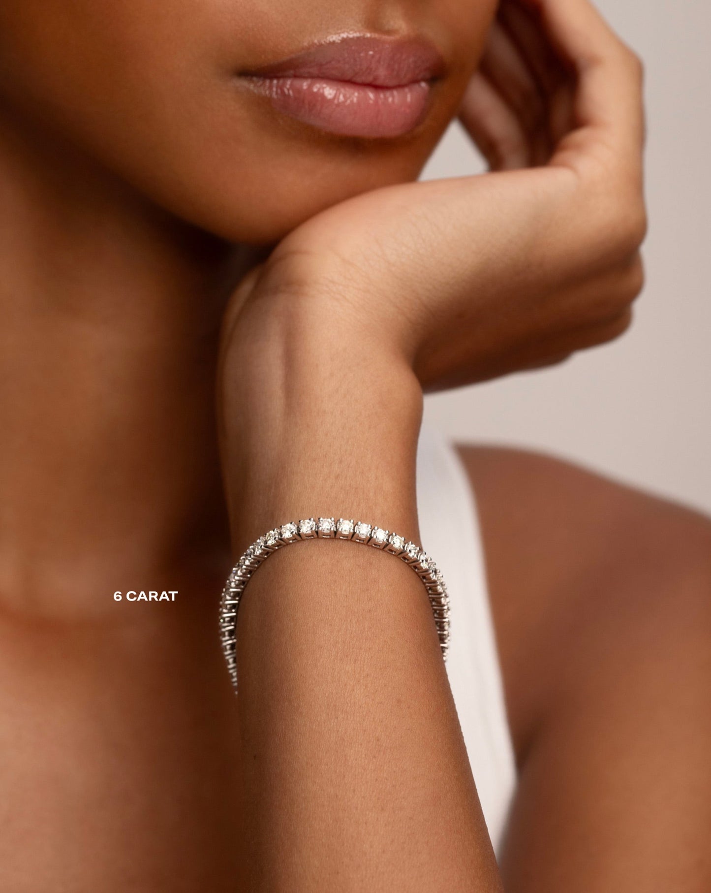 6ct Classic Diamond Tennis Bracelet on model