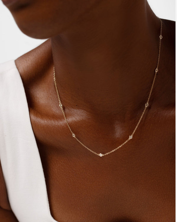Ring Concierge Necklaces 14k Diamond Bezel Station Necklace global