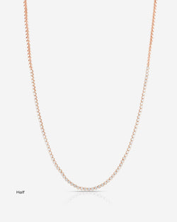 Ring Concierge Mini Diamond Tennis Necklace 14k Rose Gold half