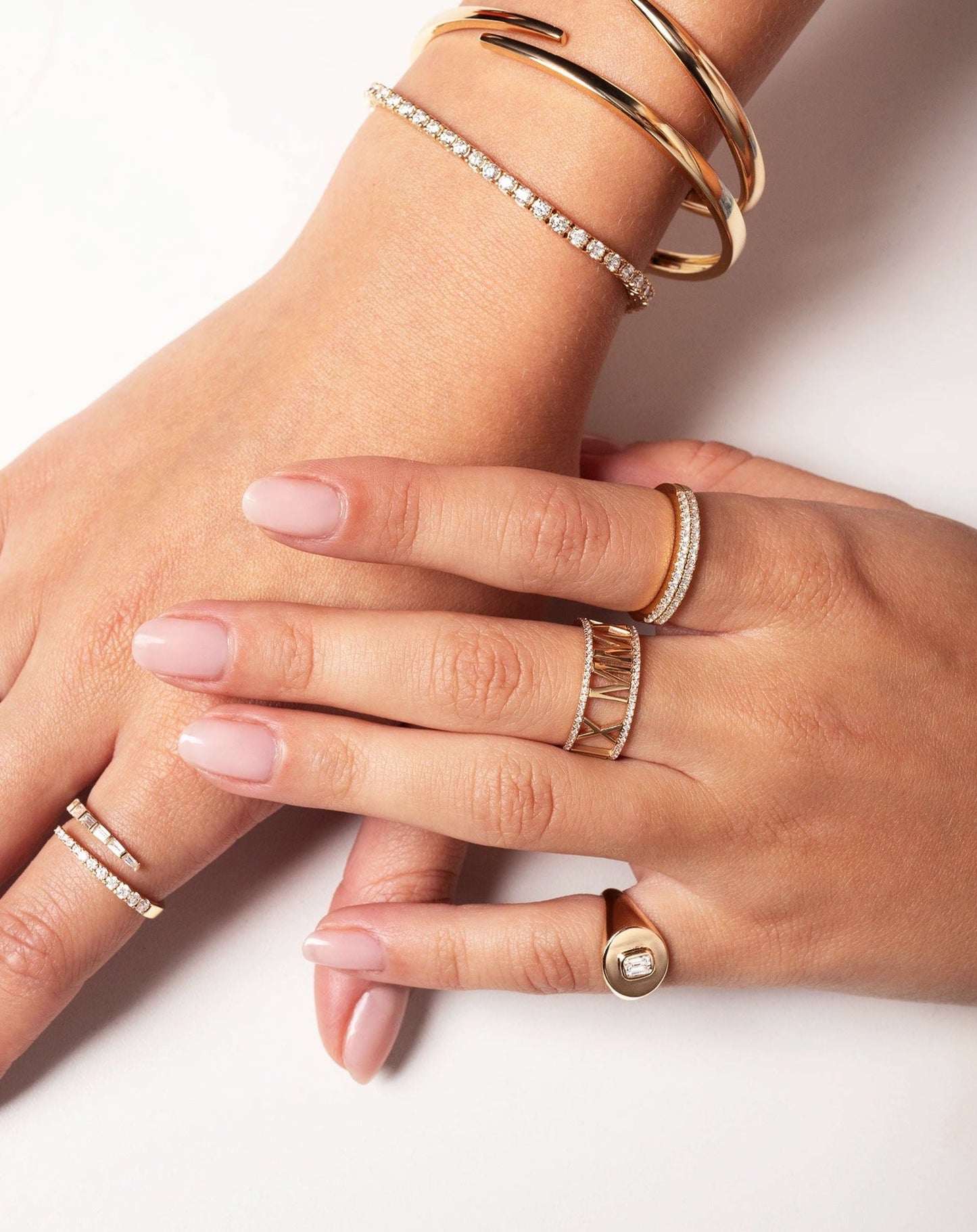 Ring Concierge Rings Emerald / 14k Yellow Gold Diamond Signet Pinky Ring - ring on-model on pinky