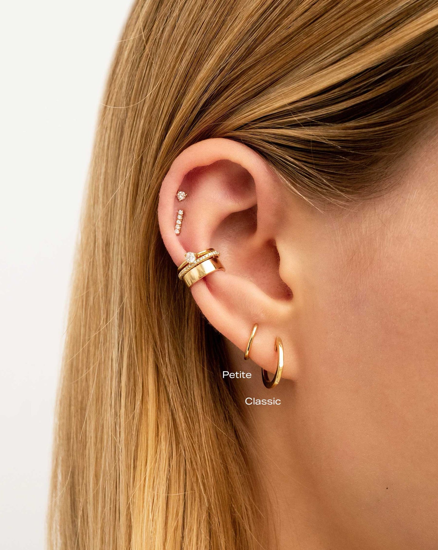 Ring Concierge Earrings Classic and Petite Gold Huggies 14k Yellow Gold