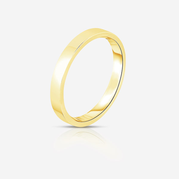 Bridal Mens Rings 3 mm Flat Comfort Fit Wedding Band