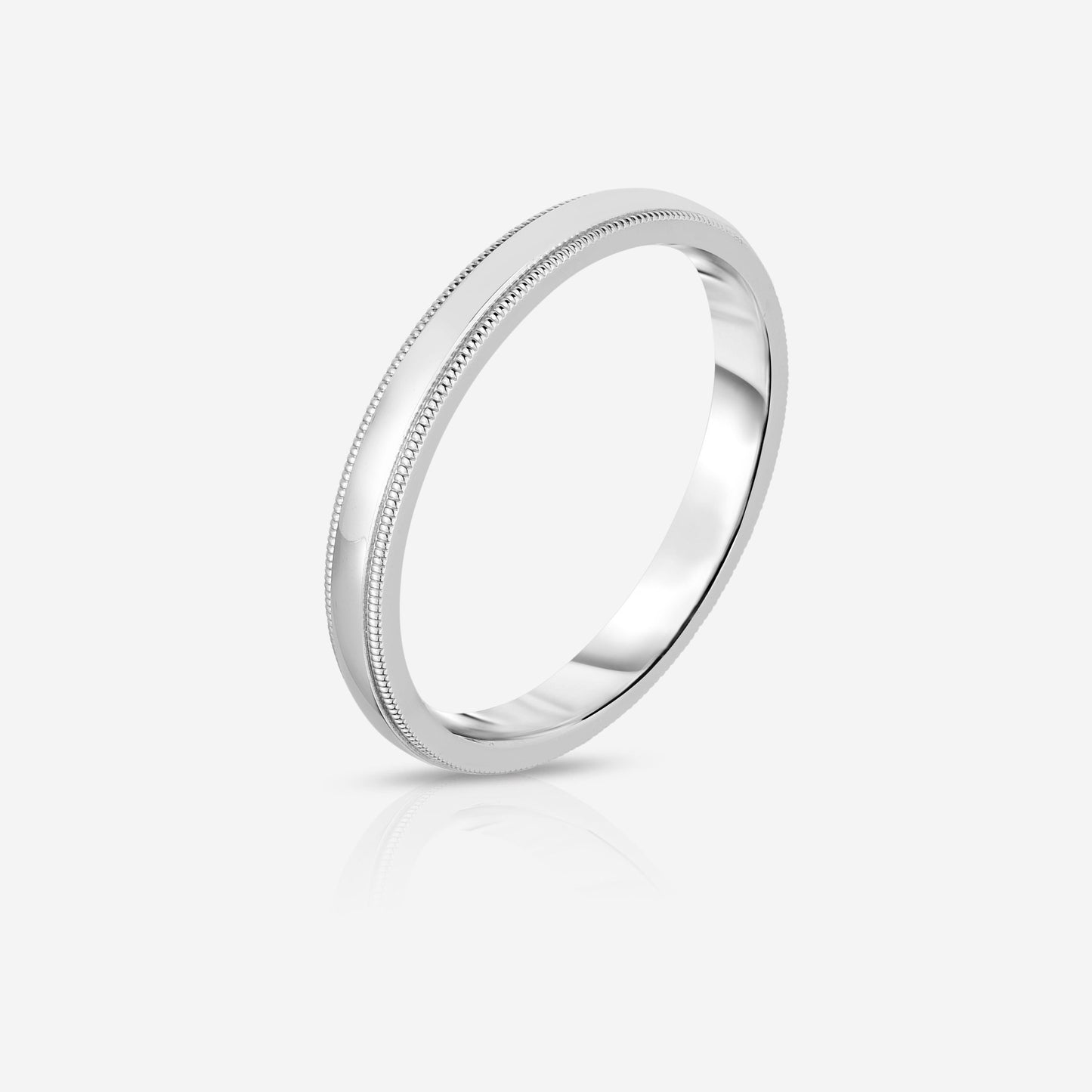 Bridal Mens Rings 3 mm Milgrain Comfort Fit Wedding Band