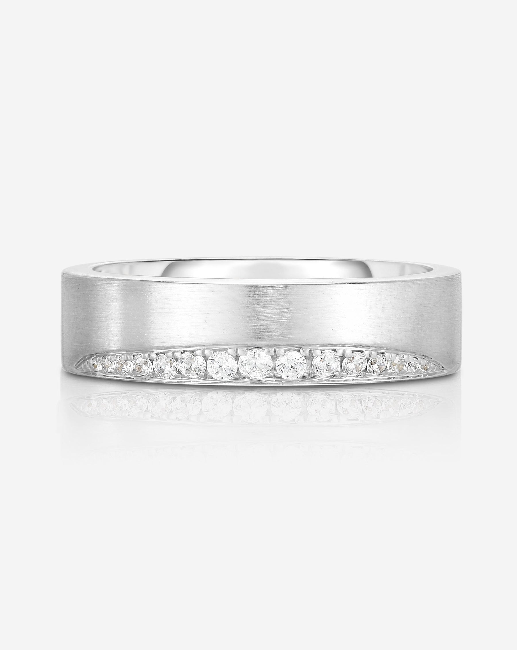Bridal Mens Rings Diamond Edge Wedding Band