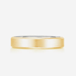 Bridal Mens Rings Hidden Two-Toned + Beveled Wedding Band