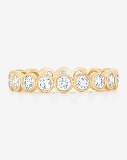 Bridal Wedding Bands 14k Yellow Gold / 3 Ultra Mini Round Bezel Eternity Band