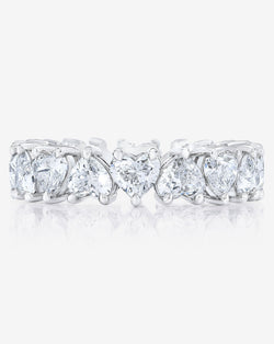 Bridal Wedding Bands Platinum Heart Shaped Eternity Band flat image