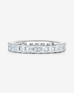 Bridal Wedding Bands Platinum / 3 Mini Asscher Cut Eternity Band