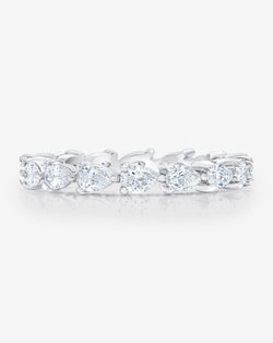 Bridal Wedding Bands Platinum / 3 Sideways Pear Eternity Band flat image