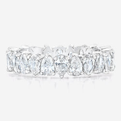 Bridal Wedding Bands Platinum Mini Pear Diamond Band - flat lay image
