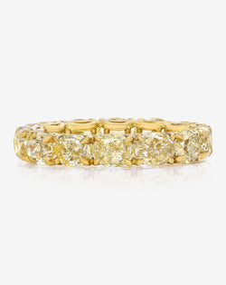 Bridal Wedding Bands Sideways Oval Yellow Diamond Eternity Band