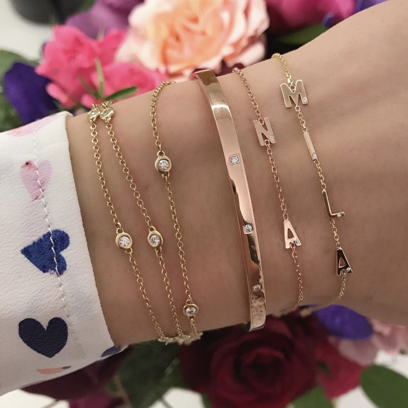Kelly Bello Bracelets Mini Letter Bracelet by Kelly Bello