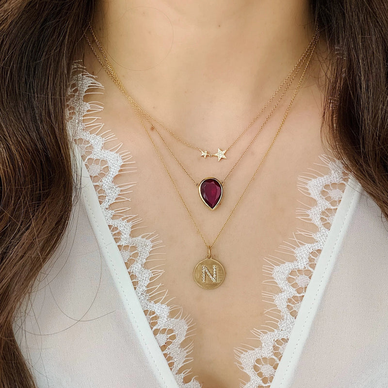 Maya J. Necklaces Initial Disk Necklace