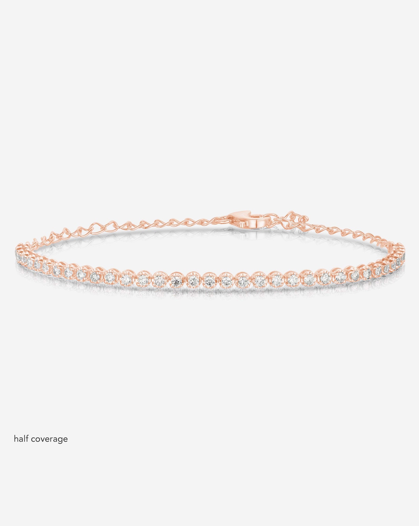Ring Concierge Bracelets 14k Rose Gold / Half Mini Diamond Tennis Bracelet