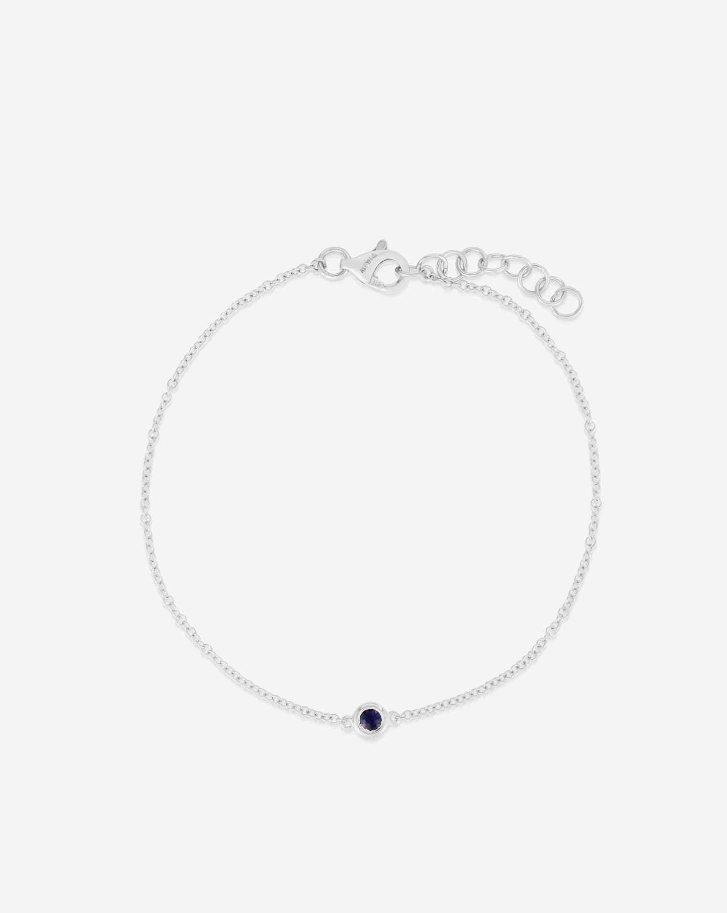 Ring Concierge Bracelets 14k White Gold / Blue Sapphire Gemstone Bezel-Set Bracelet