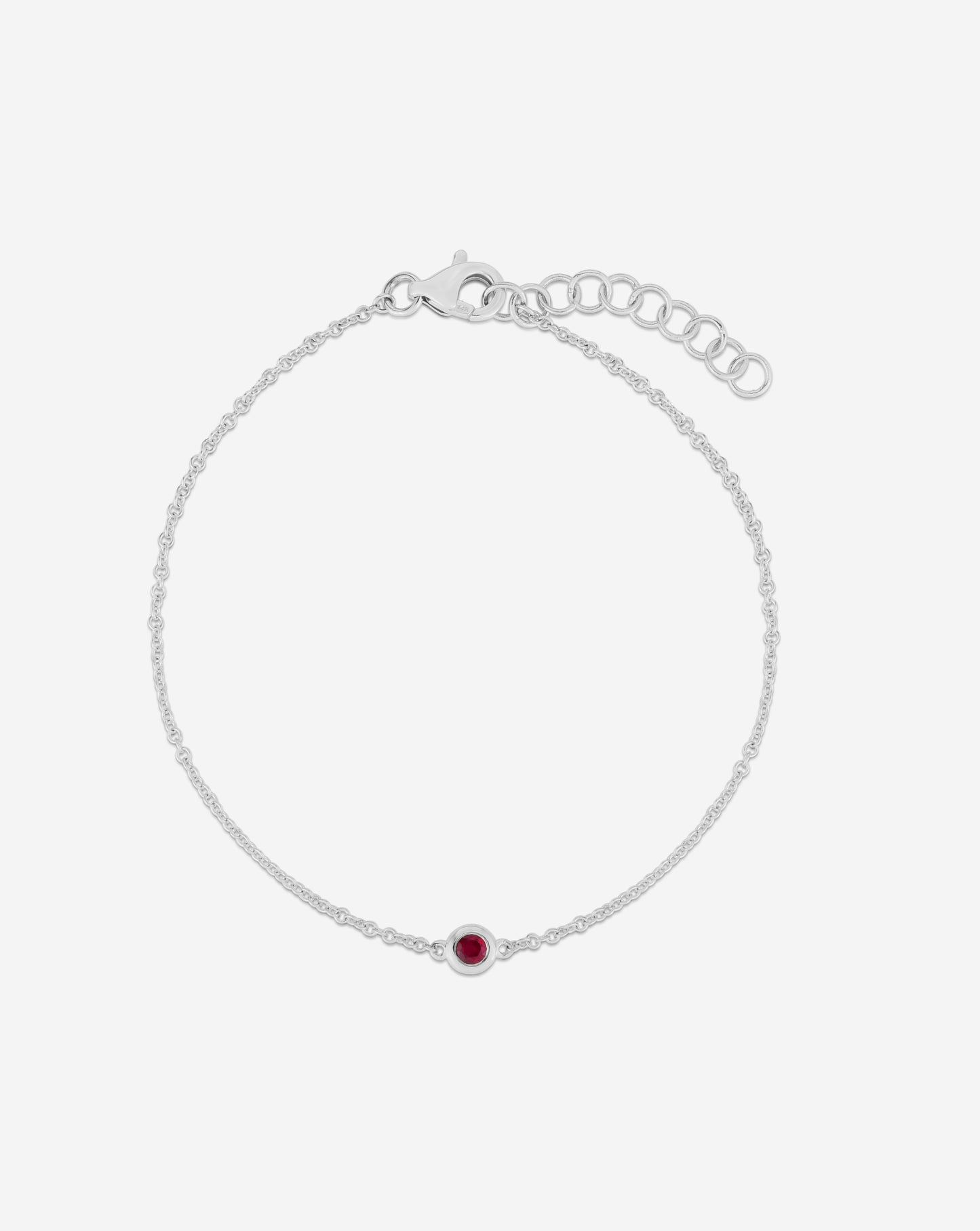 Ring Concierge Bracelets 14k White Gold / Ruby Gemstone Bezel-Set Bracelet