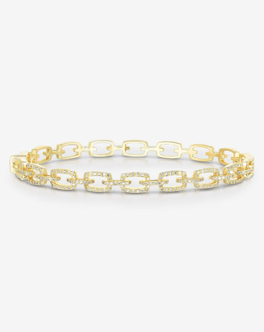 Ring Concierge Bracelets 14k Yellow Gold / 18 cm Diamond Link Bangle
