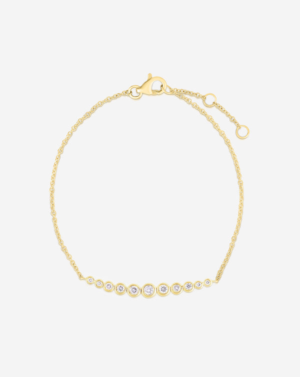 Ring Concierge Bracelets 14k Yellow Gold Graduated Diamond Bezel Soft Chain Bracelet