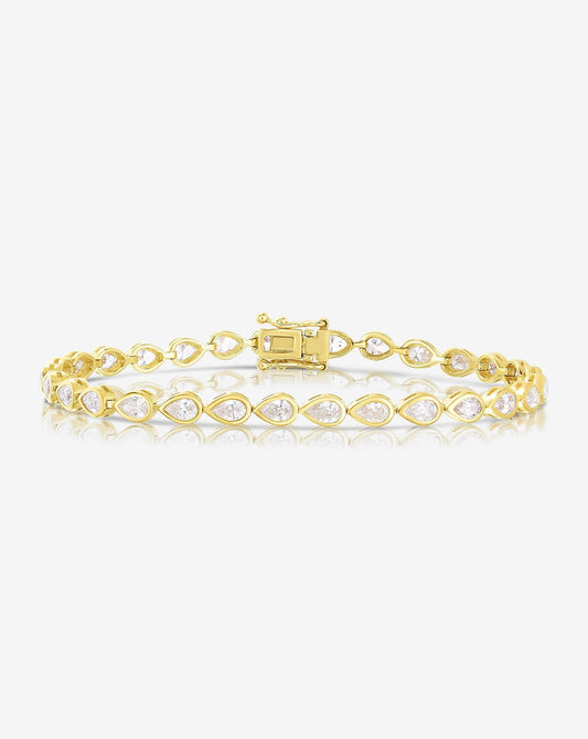 Ring Concierge Bracelets 14k Yellow Gold / Pear Bezel-Set Pear Diamond Tennis Bracelet