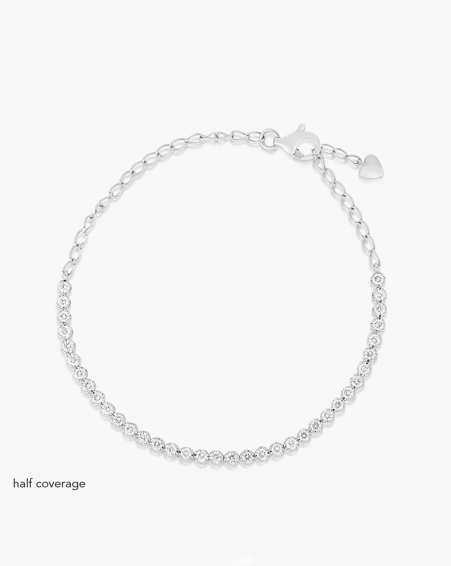 Ring Concierge Bracelets 14k white gold half coverage Mini Diamond Tennis Bracelet