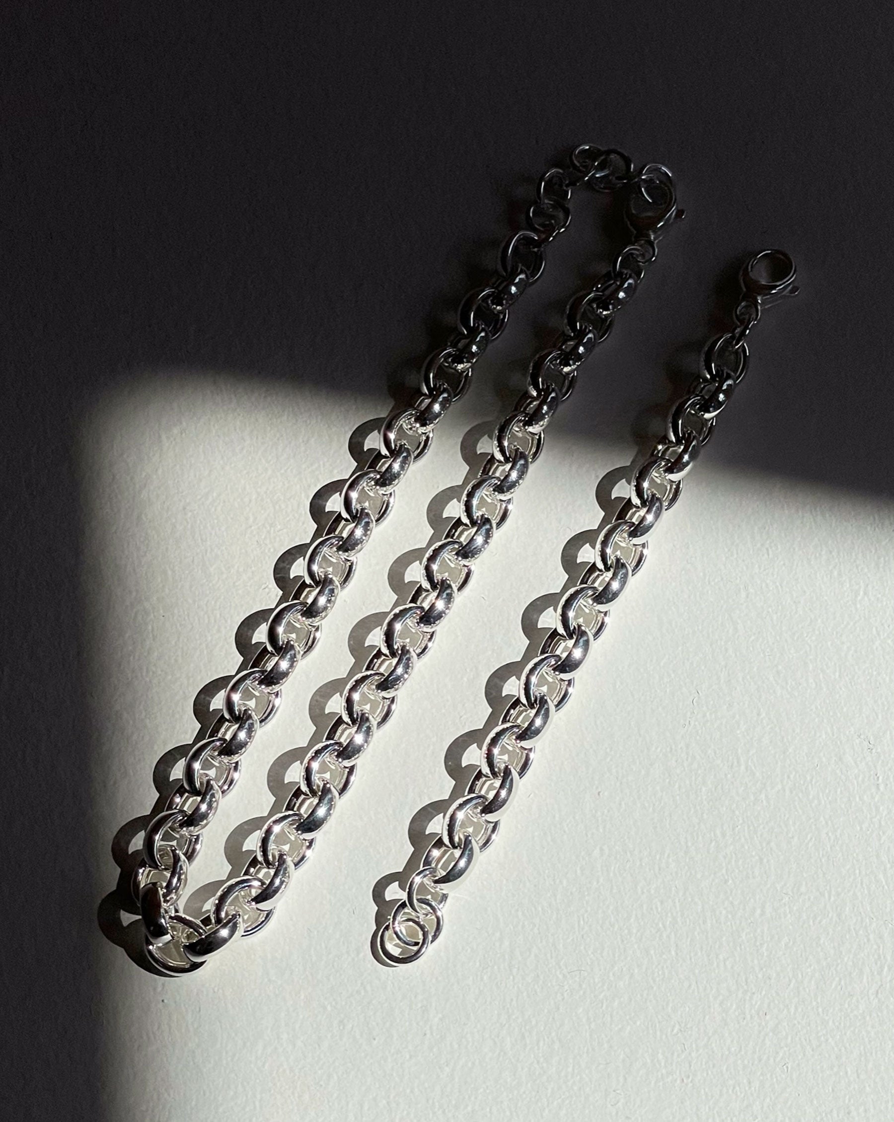 Ring Concierge Bracelets Statement Sterling - Round Link Chain Bracelet - flat images with shadows