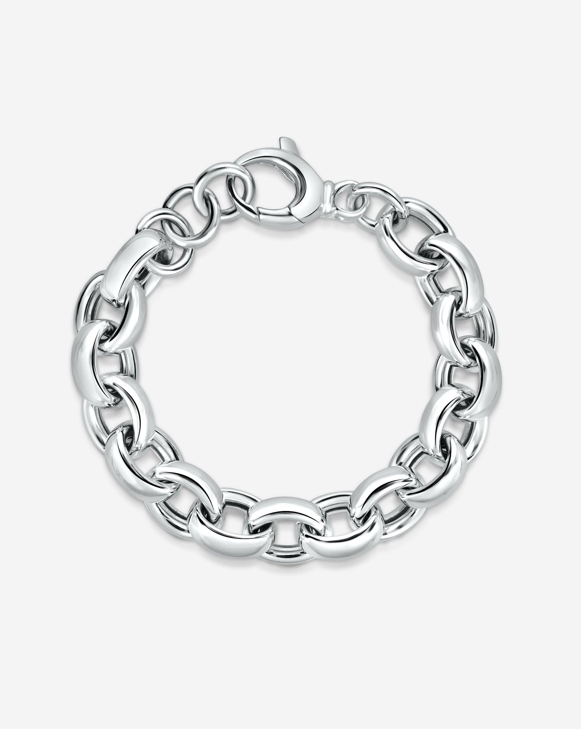 Ring Concierge Bracelets Sterling Silver Statement-Sterling Round Link Chain Bracelet