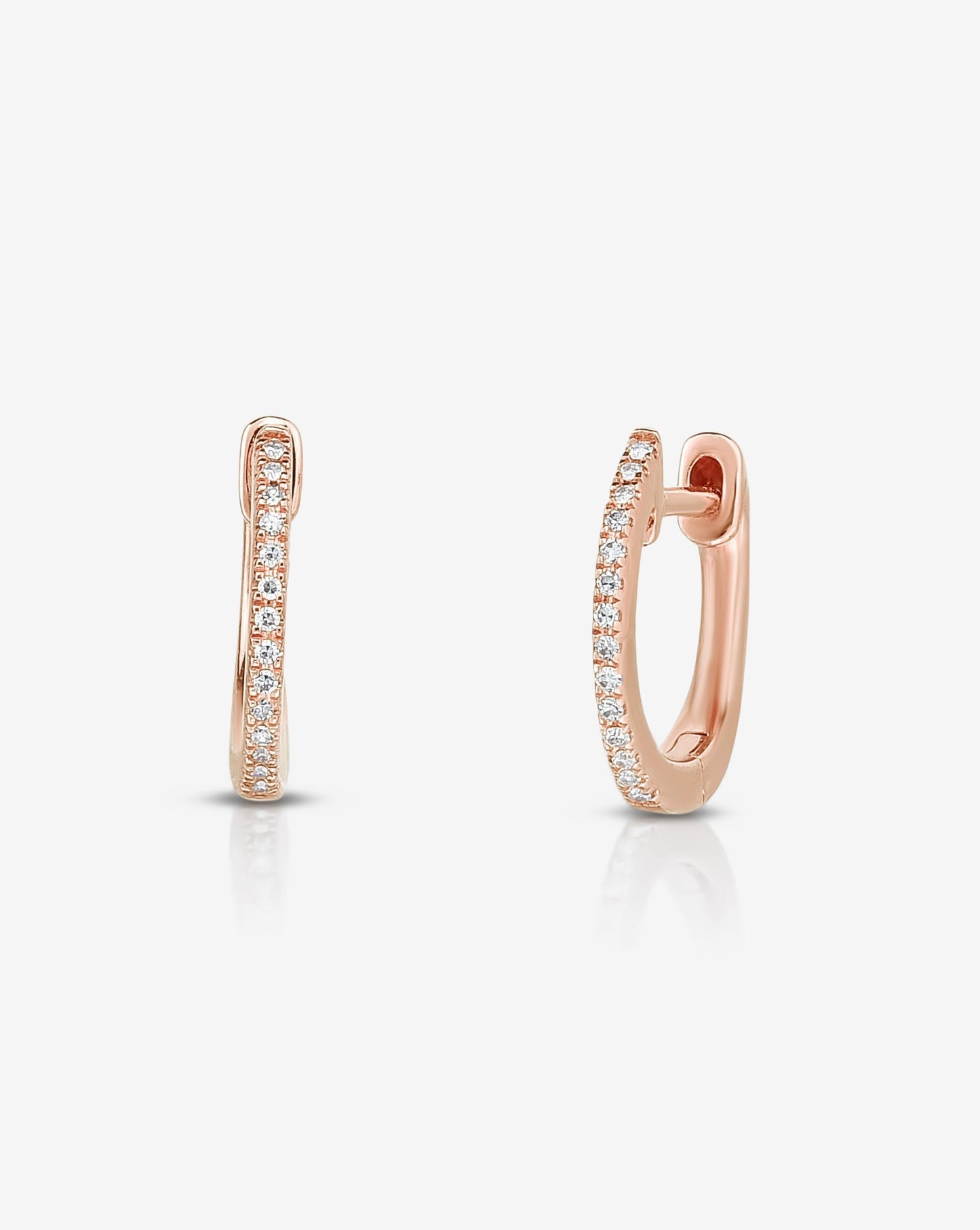 Ring Concierge Earrings 14k Rose Gold / Pair Diamond Huggies